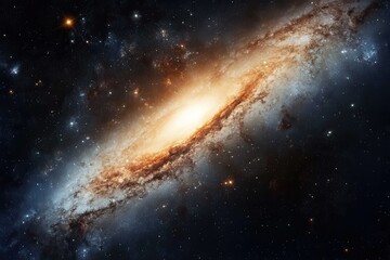Fototapeta premium A Spiral Galaxy in a Dark Universe with Scattered Stars