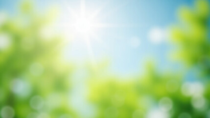 Obraz premium Blurred spring flower background with sunny blossoms, soft focus floral scene, gentle nature image, blooming garden in sunlight, vibrant petal colors, warm season