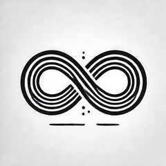Abstract infinity symbol with wavy lines.