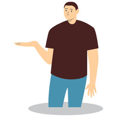 Fototapeta premium Person Pointing Illustration Isolated on White Background. Flat Vector Character