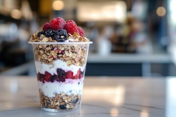 Layered Yogurt Parfait with Berries and Granola
