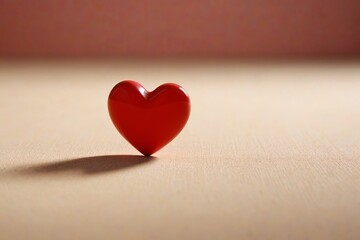 Fototapeta premium there is a red heart shaped object on a table