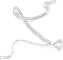 Ribbon paint brush strokes decoration