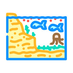 tide pool ecosystem world ocean color icon vector. tide pool ecosystem world ocean sign. isolated symbol illustration