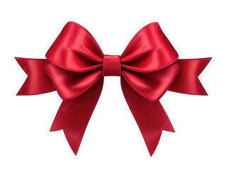Fototapeta premium a classic red satin bow with a simple design. isolated on a transparent background the bow is tied with a ribbon and has a soft. luxurious look