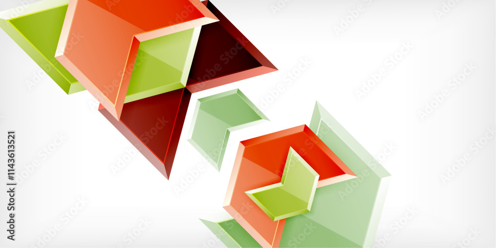 Aufkleber vector 3d arrow techno design template