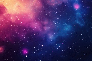 Naklejka premium A Starry Night Sky with Pink and Blue Nebulae