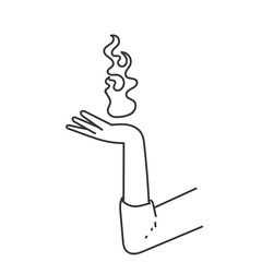 hand drawn doodle  hand holding fire flame illustration