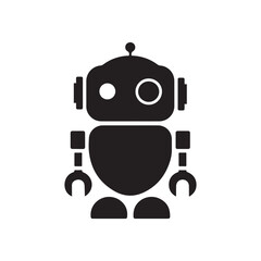 Robot icon vector flat design. artificial intelligence, android icon, humanoid robot, technology icon, AI symbol, vector illustration.