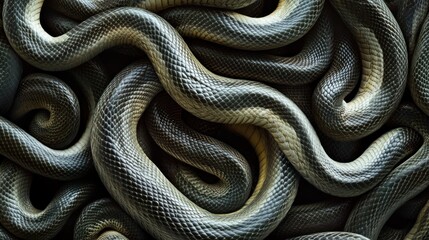 Obraz premium Intertwined Serpent Scales: A Textured Close-Up
