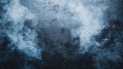 Obraz premium wet_asphalt_reflecting_faint_white_light_smoke_swirlin