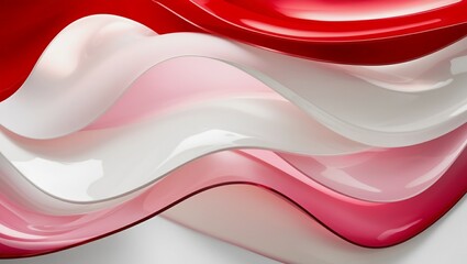 Fototapeta premium Abstract Red and White Fluid Waves for Modern Backgrounds