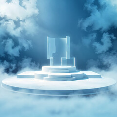 Monochromatic abstract 3d podium