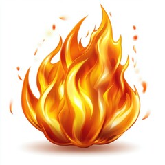Fire flames isolated on white background