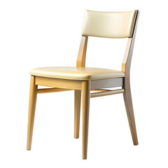 Elegant Wooden Dining Chair with Light Beige Upholstery