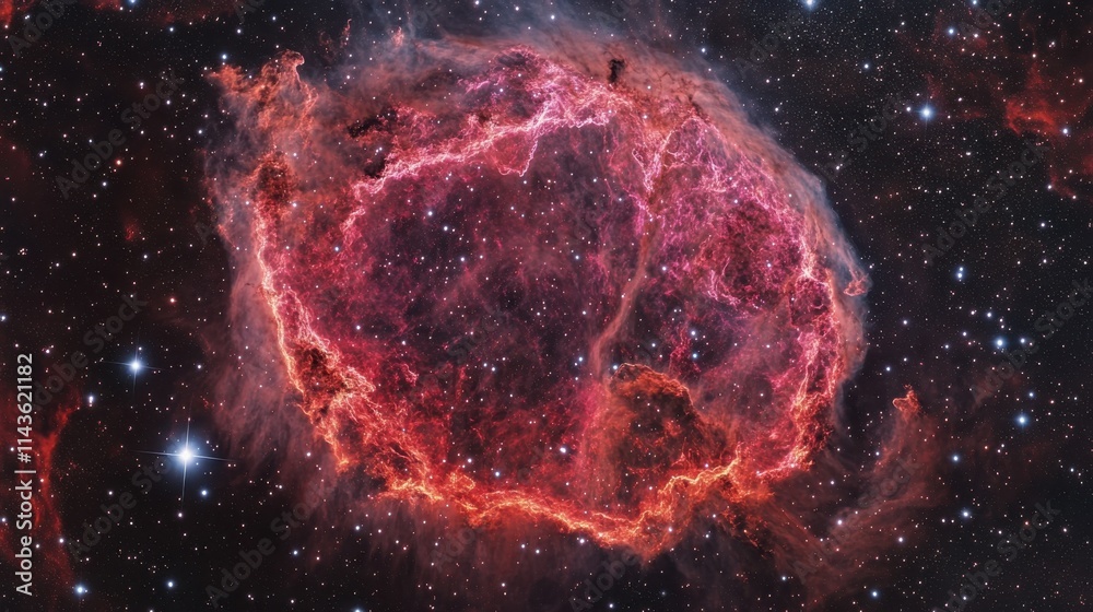 Poster close-up view of a supernova showcasing intricate structures and vibrant colors in the vastness of s
