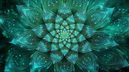 Macro photograph of succulent plant Fibonacci spiral pattern