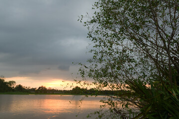 evening sunset The monsoon is coming, Rainy season atmosphere