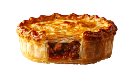 Meat pie on transparent background