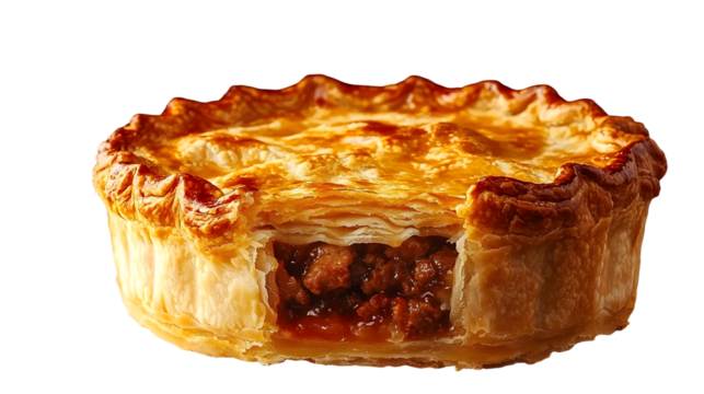 Meat pie on transparent background