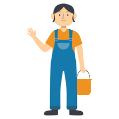 Professional Staff on Labour Day with Cartoon Design and Shape. Vector Illustration