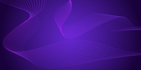 Abstract wave element for design. Digital frequency track equalizer. Stylized line art background. Colorful shiny wave with lines created using blend tool. Curved wavy line, smooth stripe Vector.