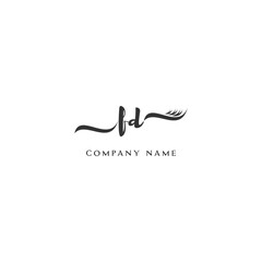  Minimalist FD Logo Design with Abstract Feather Element