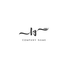  Minimalist FG Logo Design with Abstract Feather Element
