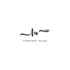  Minimalist FU Logo Design with Abstract Feather Element