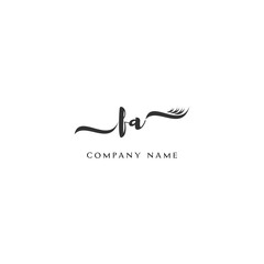 Fototapeta premium Minimalist FA Logo Design with Abstract Feather Element