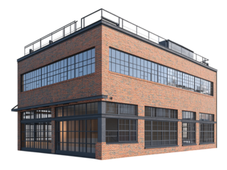 a brick building with windows