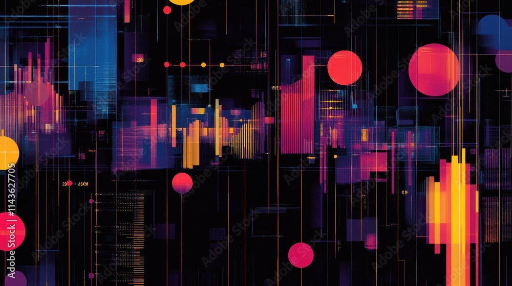 Aufkleber futuristic abstract wallpaper featuring vibrant colors and dynamic patterns in a digital landscape