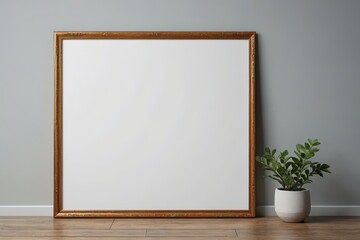 a close up of a picture frame with a plant in a pot