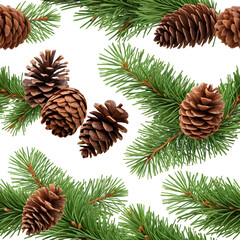 pine cones on a branch, pine cones,christmas background with cones and branches