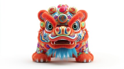 Fototapeta premium Colorful Lion Dance Costume, Festive Chinese New Year Celebration