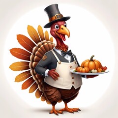 Holiday Chef Celebrating Thanksgiving with Food