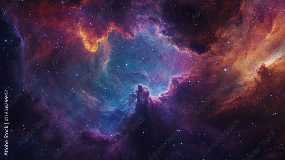 Aufkleber swirling galaxy showcases vibrant colors and intricate patterns in the vastness of space