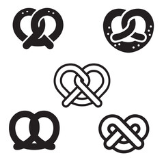 Pretzel,heart, wood, bubble, element, alphabet, concept vector design icon symbol 