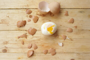 egg on wooden background