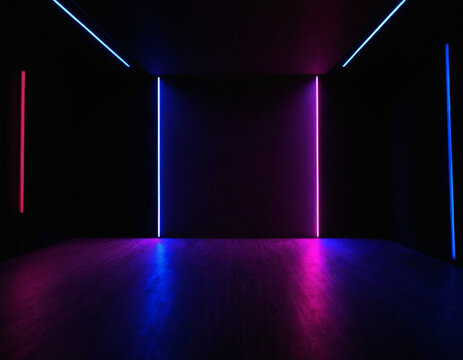 stage with spotlight neon