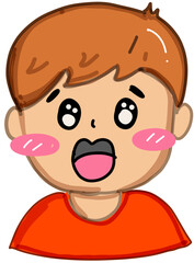 A boy with surprise face 