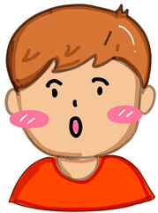 A boy with wonder emotion 