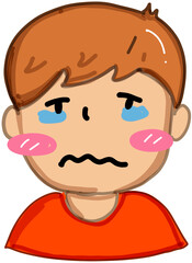A boy with sadness emotion 
