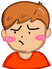 A boy with confuse face (Clip art) 