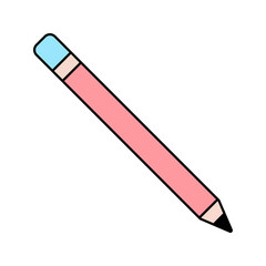 Pencil Icon Illustration in Flat Style. Perfect for design projects, print shops, or creative materials representation.