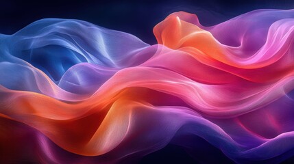 Fototapeta premium abstract design vibrant colors and fluid shapes. It showcases dynamic interplay of swirling forms in shades of pink, orange, blue, and purple, creating a sense of movement and energy.