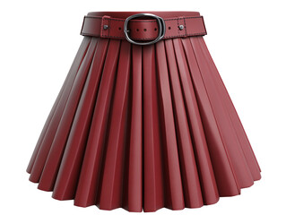 a red pleated skirt with a belt