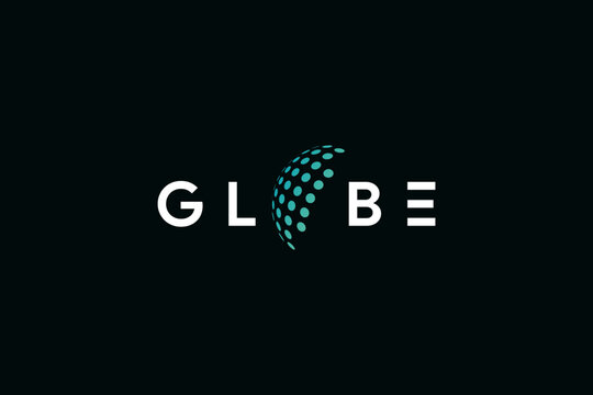 Simple dot globe logo icon vector. Golbe logo vector.