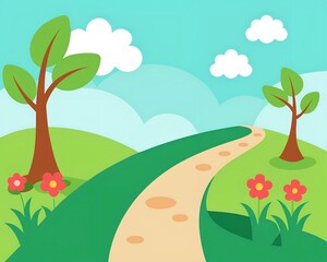 tropical landscape with palm trees