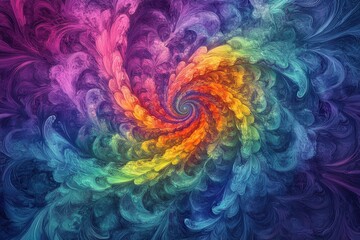 Fototapeta premium Vibrant abstract fluid art swirling psychedelic colors